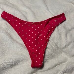 Victoria's Secret Hot Pink Polka Dot Thong Panty